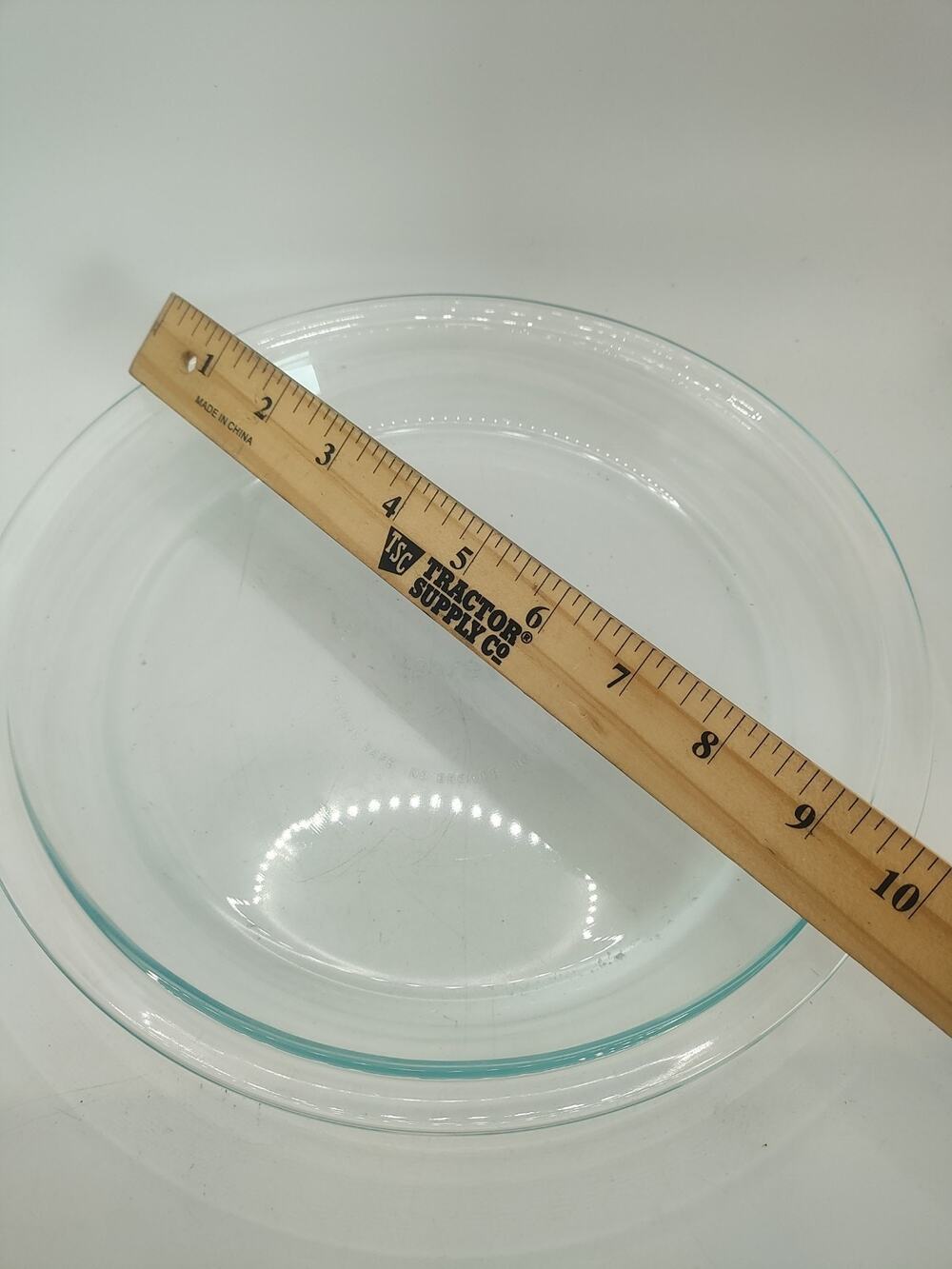Pyrex 9 inch Pie Plate 209 Clear Glass Flat Rim Made In USA